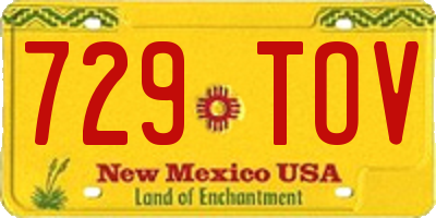 NM license plate 729TOV