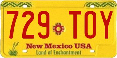 NM license plate 729TOY