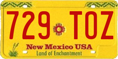 NM license plate 729TOZ
