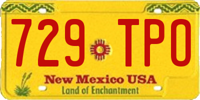 NM license plate 729TPO