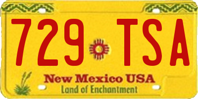 NM license plate 729TSA