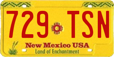 NM license plate 729TSN