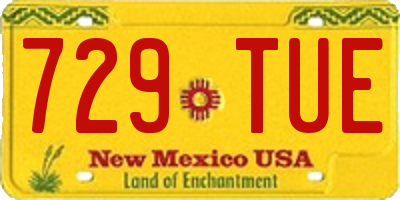NM license plate 729TUE