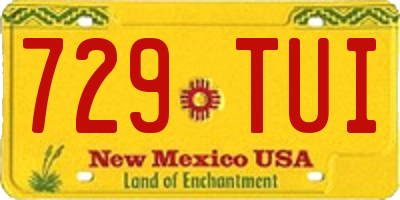NM license plate 729TUI