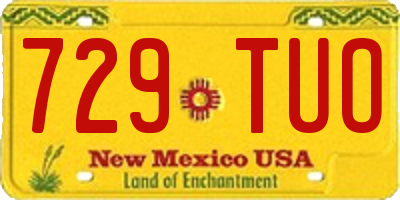 NM license plate 729TUO
