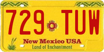 NM license plate 729TUW