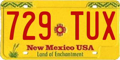 NM license plate 729TUX