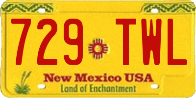 NM license plate 729TWL
