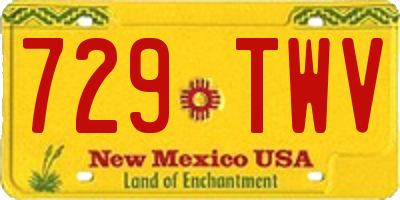 NM license plate 729TWV