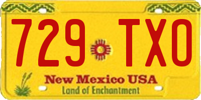 NM license plate 729TXO