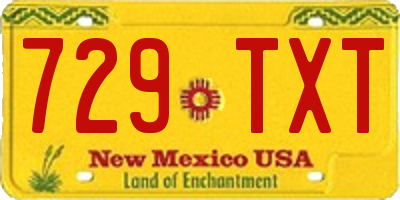 NM license plate 729TXT