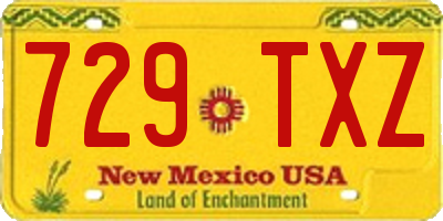 NM license plate 729TXZ