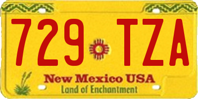 NM license plate 729TZA