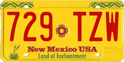 NM license plate 729TZW