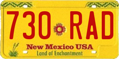 NM license plate 730RAD