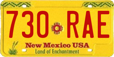 NM license plate 730RAE