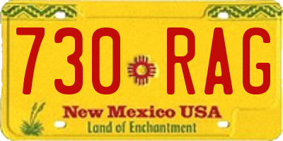 NM license plate 730RAG