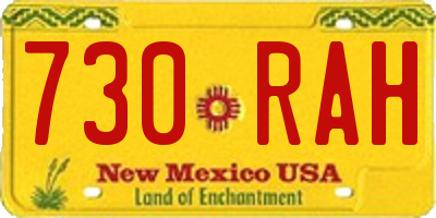 NM license plate 730RAH