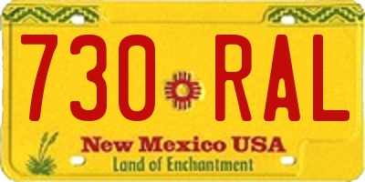 NM license plate 730RAL