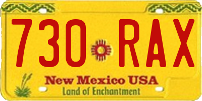 NM license plate 730RAX