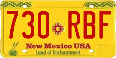 NM license plate 730RBF