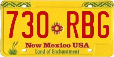NM license plate 730RBG