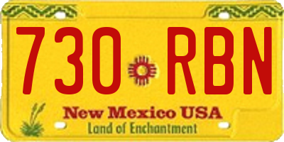 NM license plate 730RBN