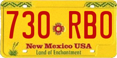 NM license plate 730RBO