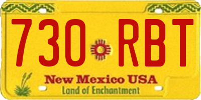 NM license plate 730RBT