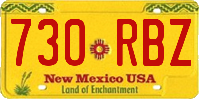 NM license plate 730RBZ