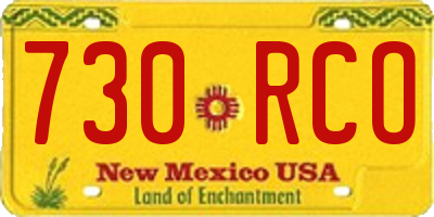 NM license plate 730RCO