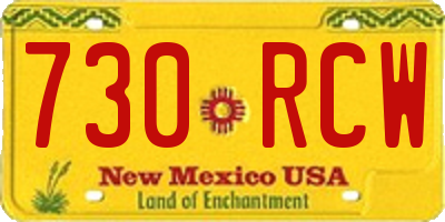 NM license plate 730RCW