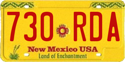 NM license plate 730RDA