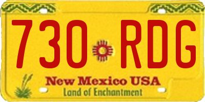 NM license plate 730RDG