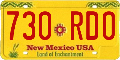 NM license plate 730RDO