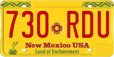 NM license plate 730RDU