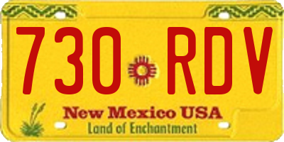 NM license plate 730RDV