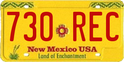 NM license plate 730REC