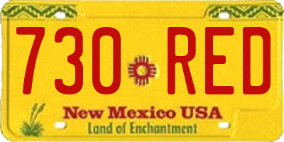 NM license plate 730RED