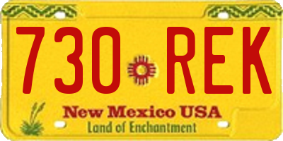 NM license plate 730REK