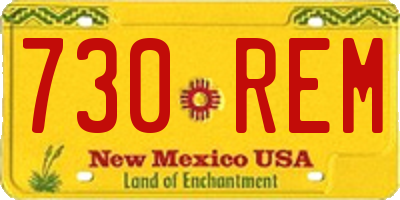 NM license plate 730REM