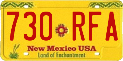 NM license plate 730RFA