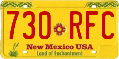 NM license plate 730RFC