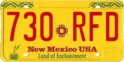NM license plate 730RFD