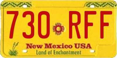 NM license plate 730RFF