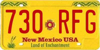 NM license plate 730RFG