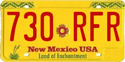 NM license plate 730RFR