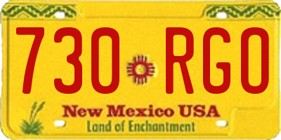 NM license plate 730RGO