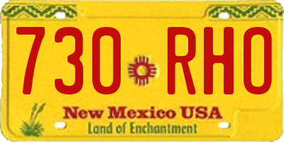 NM license plate 730RHO