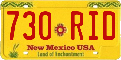 NM license plate 730RID
